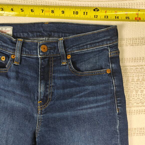 Gap Mid Rise Straight Jeans Medium Wash Raw Hem Size 28-6R - Picture 3 of 8